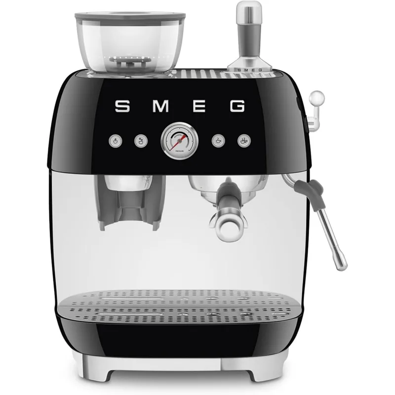 SMEG Espressomaschine 50's Style mit Mahlwerk Schwarz-Matt
